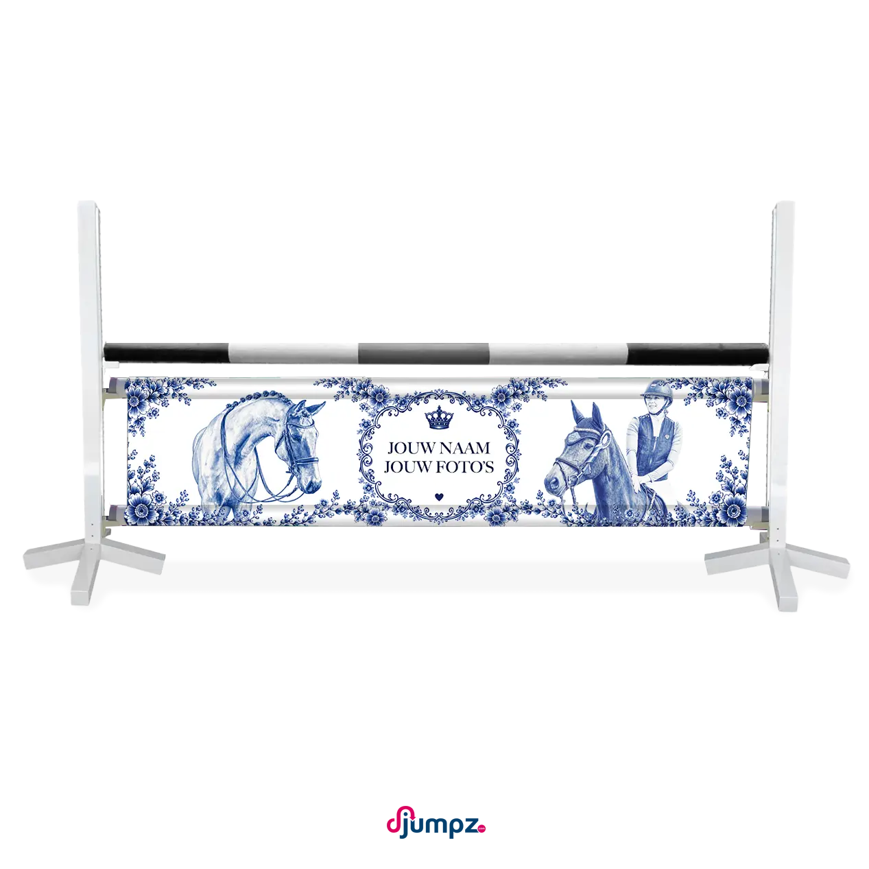 Delfts blauw JumpBanner met persoonlijke foto's en naam