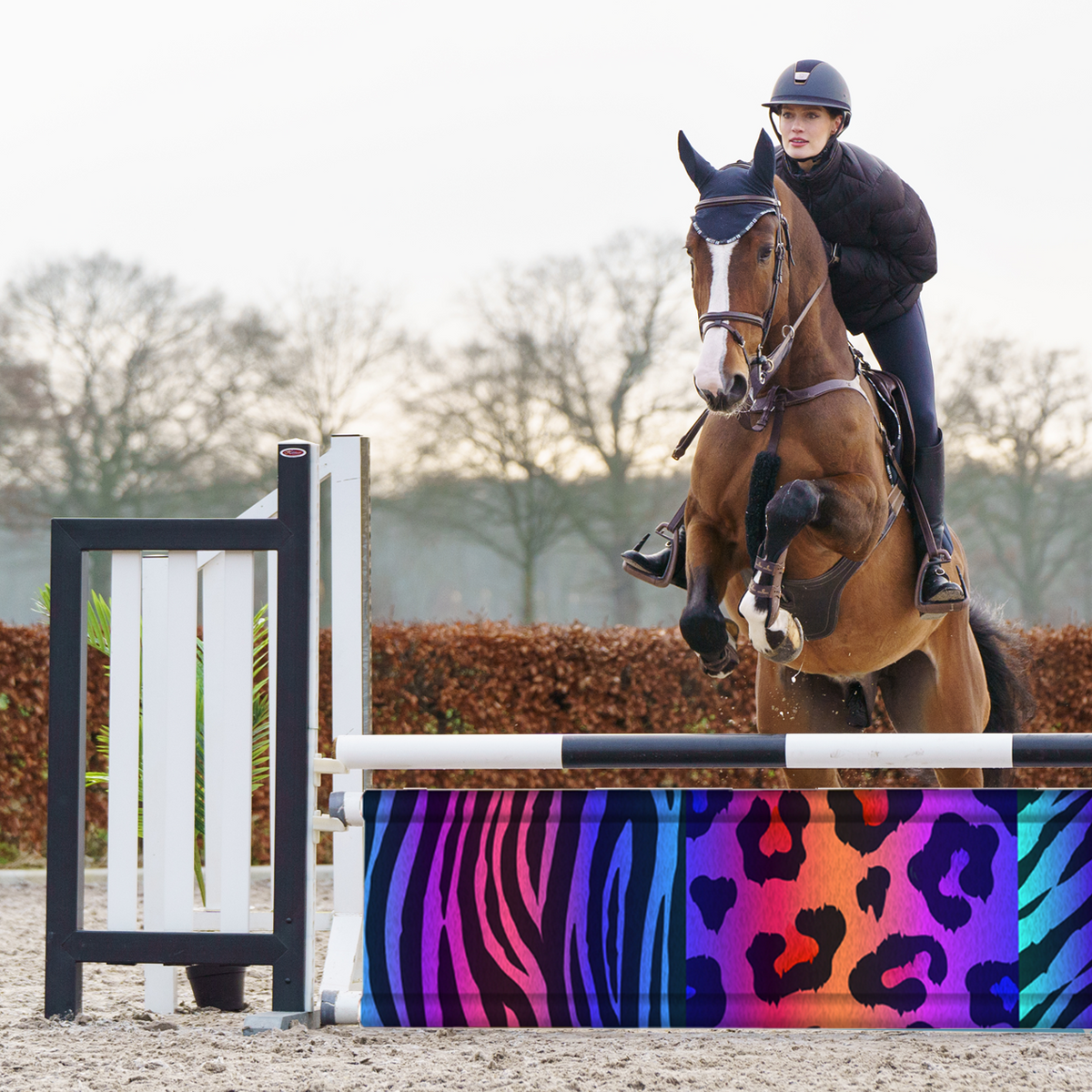 Hindernisbanner Disco Animalprint