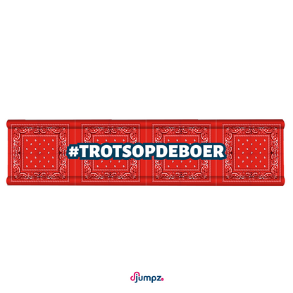 Hindernisdoek #Trotsopdeboer zakdoek