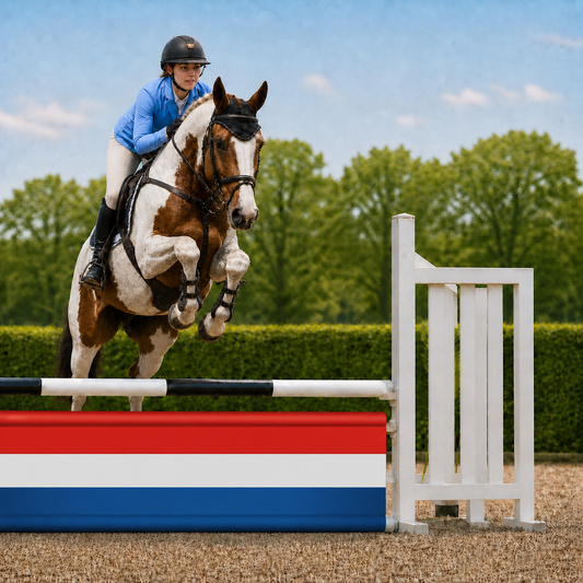 Hindernisdoek Nederland in hindernis met bonte springpaard